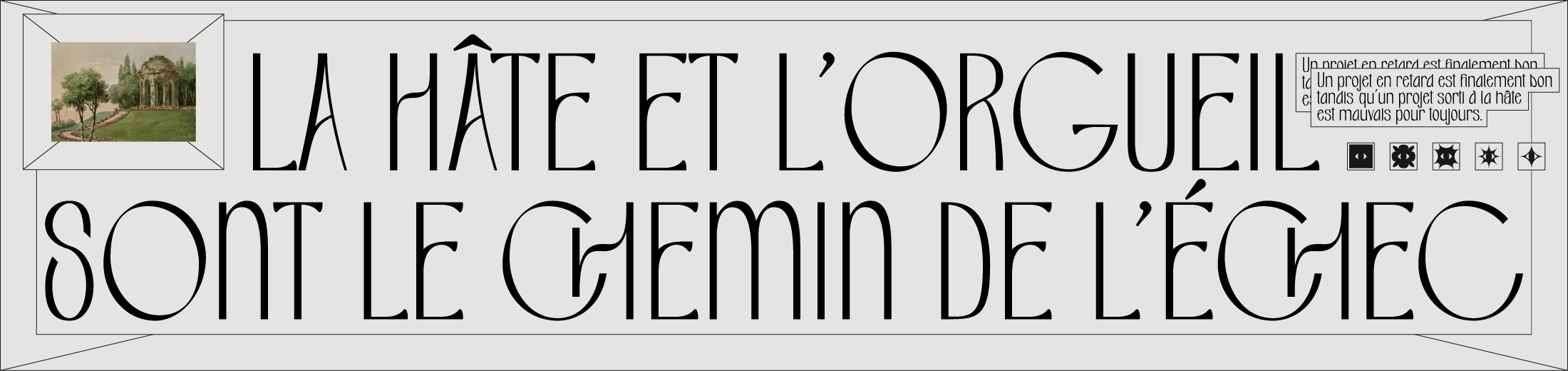 Spécimen typographique Pavot avec citation longue